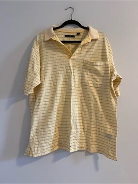 Greg Norman Collection Pale Yellow Striped Polo